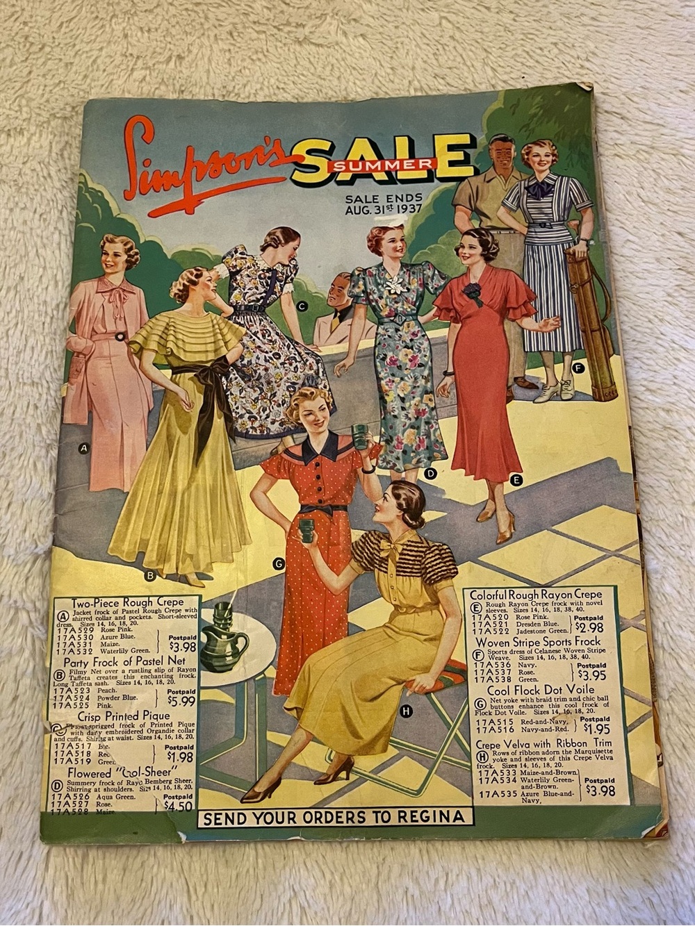 Vintage 1937 Simpson’s Summer Sale Catalogue